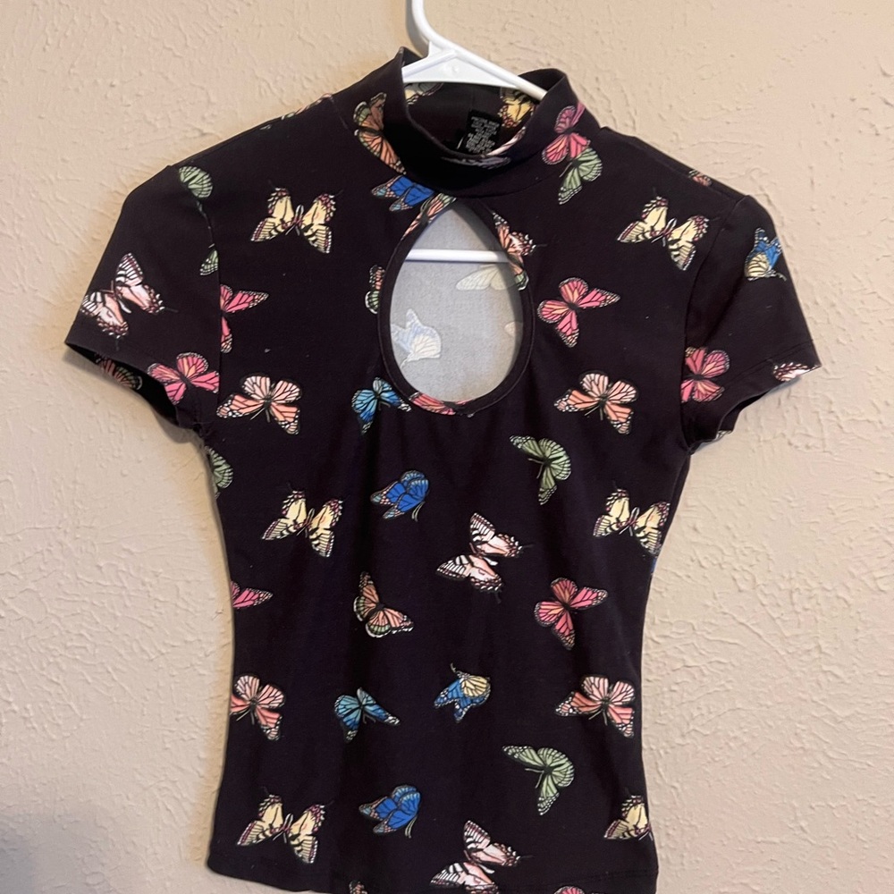 Rue 21 | Butterfly Print Black Top 🦋✨